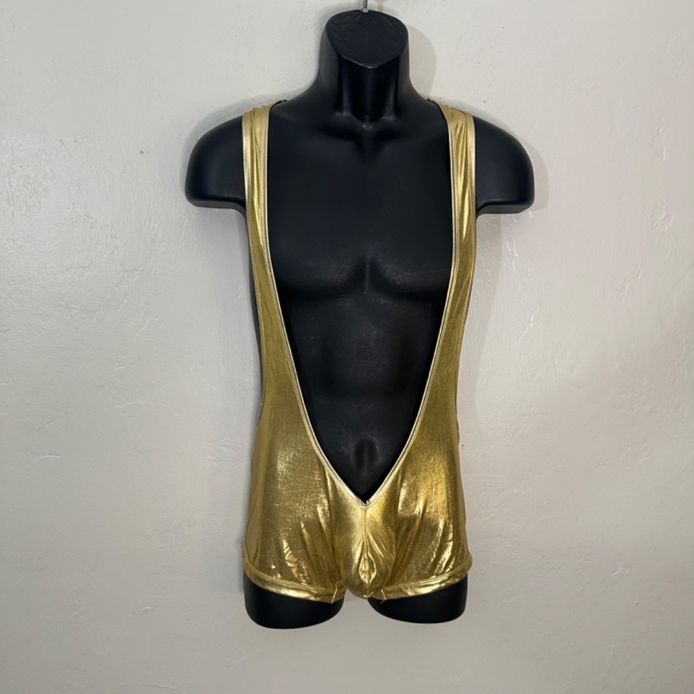 Ball Singlet 32" waist unstretched  Gently worn Metallic stretch fabric - Picture 2 of 3